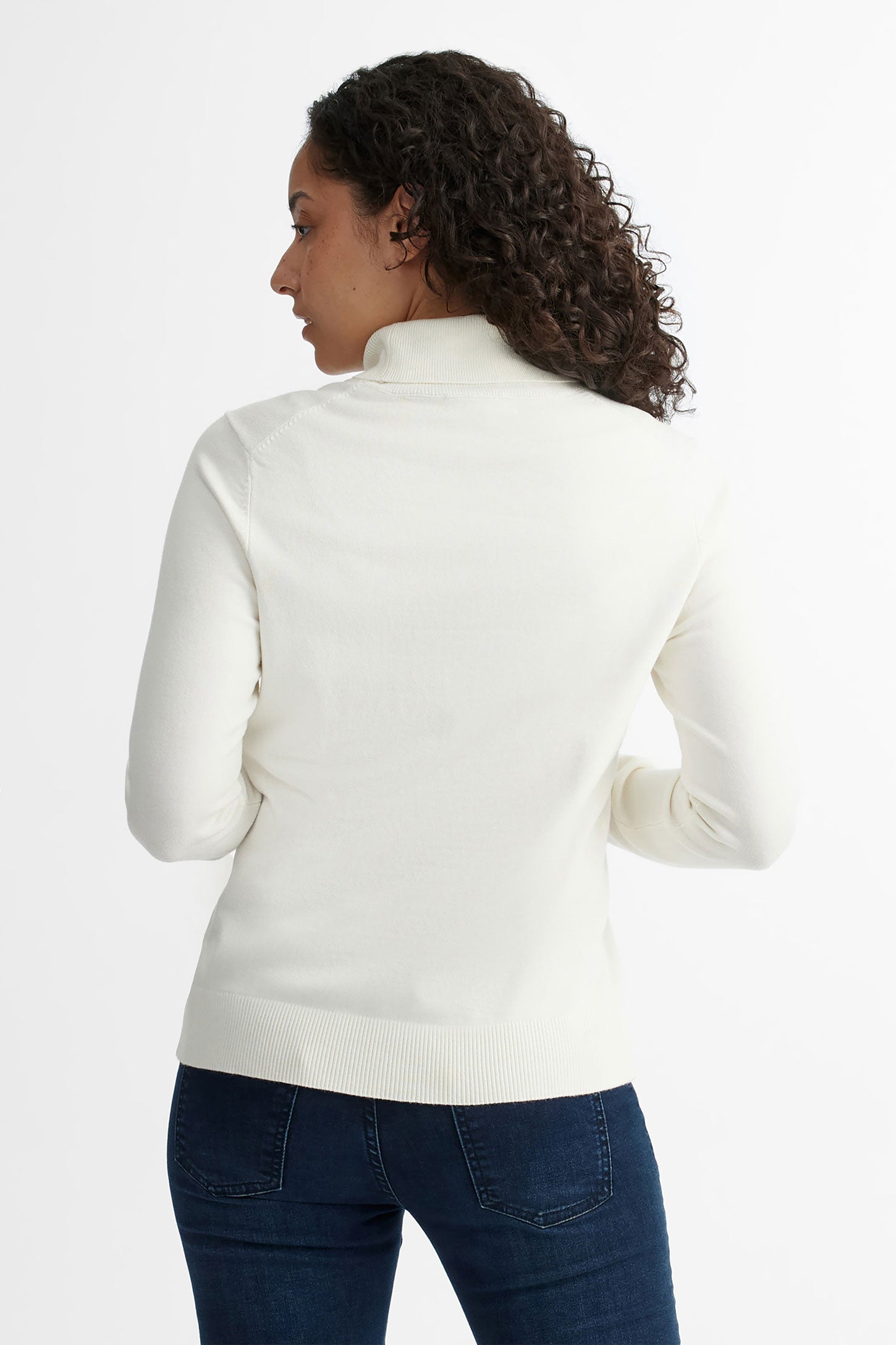 Chandail col roulé tricot - Femme && BEIGE