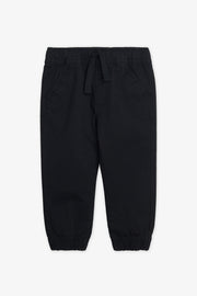 Pantalon jogger uni en coton - Bébé fille && NOIR
