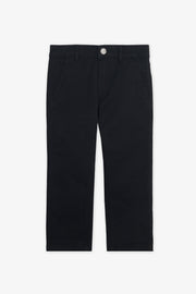 Pantalon chino uni en coton - Enfant garçon && NOIR
