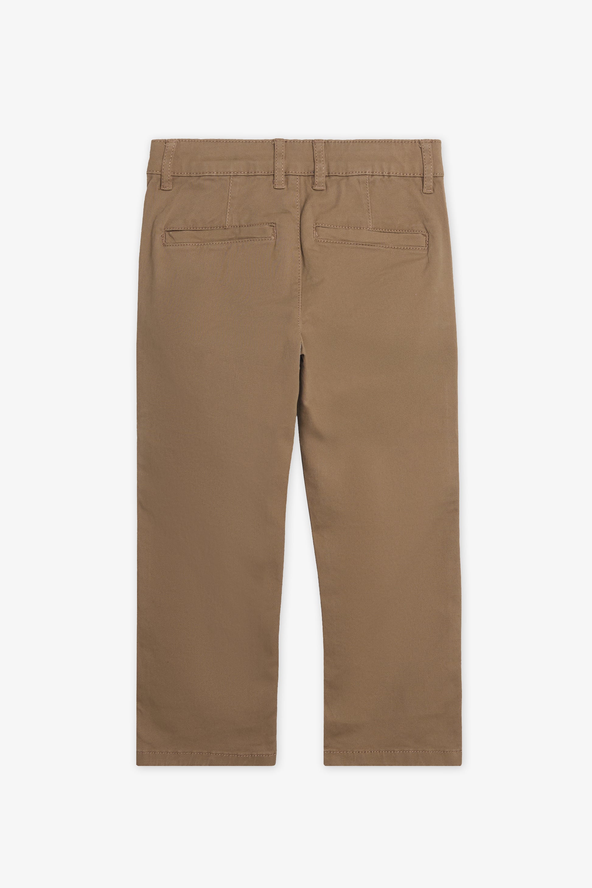 Pantalon chino uni en coton - Enfant garçon && BRONZÉ