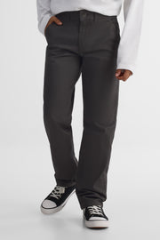 Pantalon chino coupe droite - Ado garçon && CHARBON