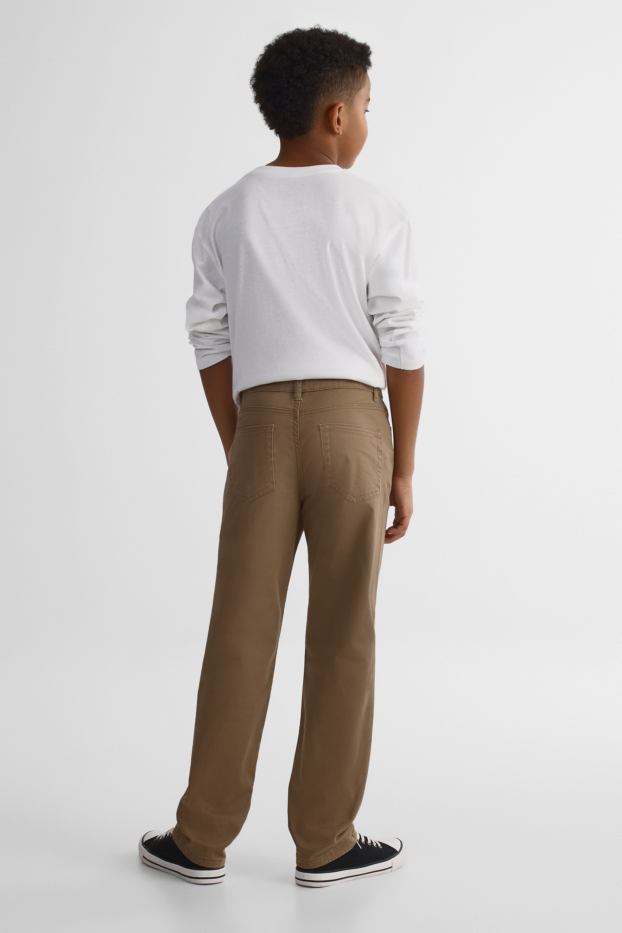 Pantalon 5 poches coupe droite - Ado garçon && BRONZÉ