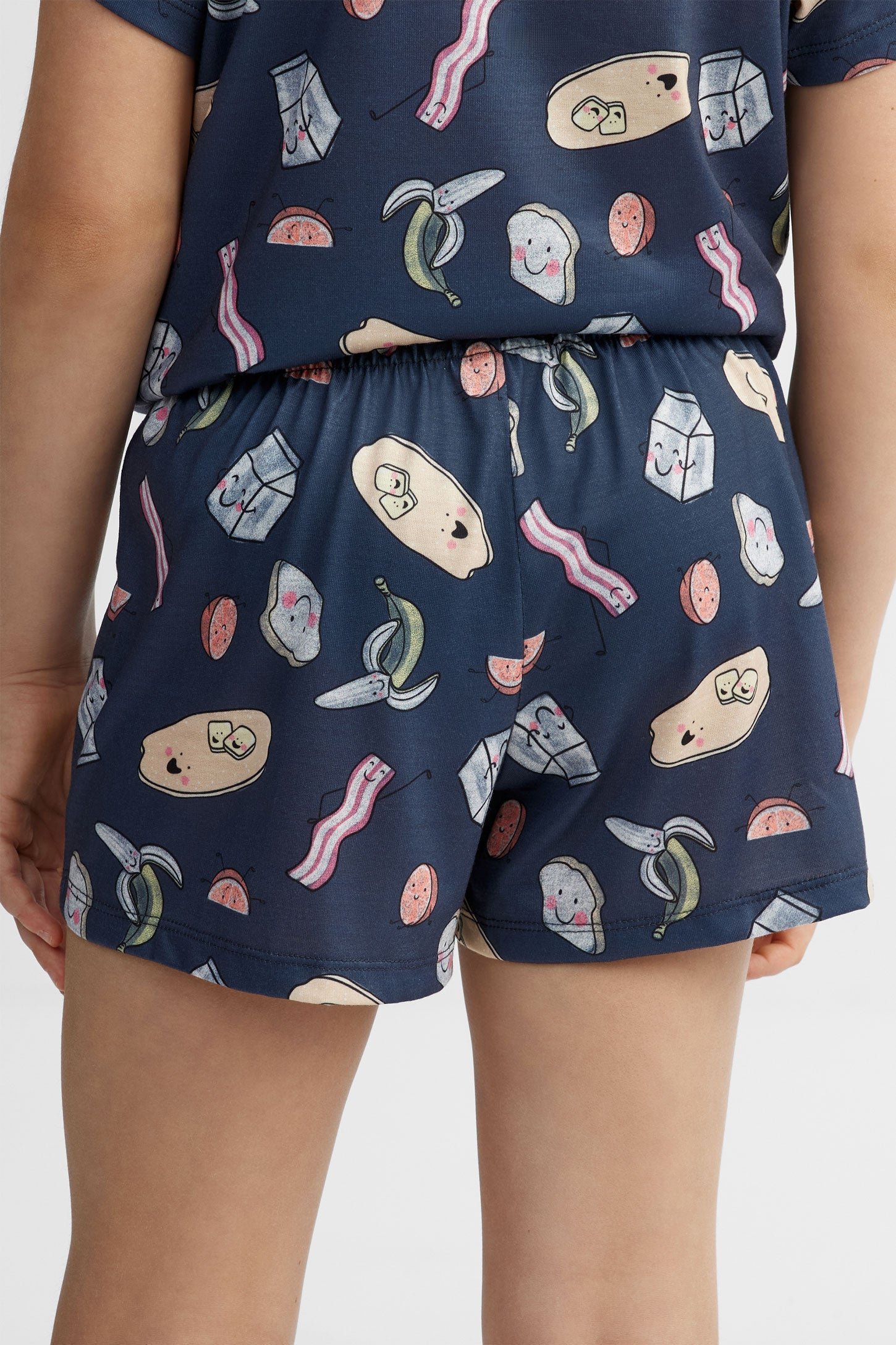 Lot de 2 shorts pyjama imprimés - Ado fille && BLEU MARINE MUL