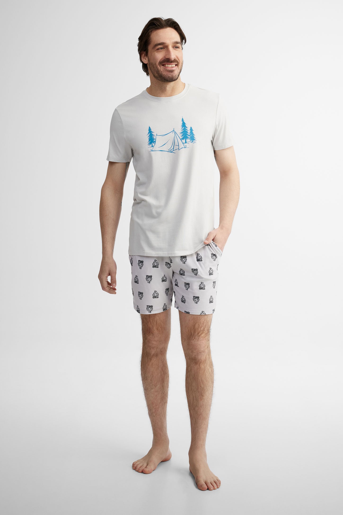 T-shirt pyjama modal, 2/40$ - Homme && GRIS