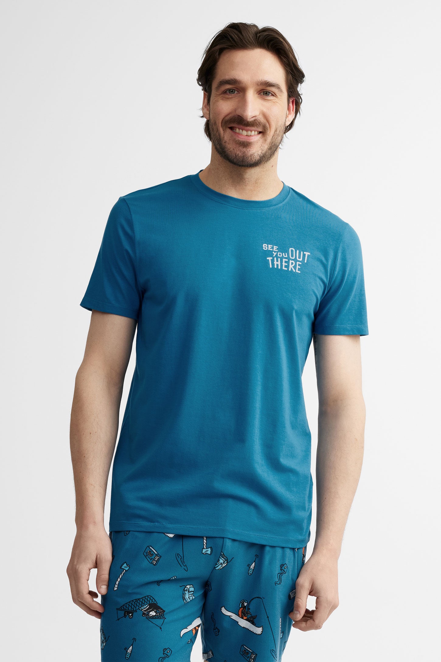 T-shirt pyjama modal, 2/40$ - Homme && BLEU