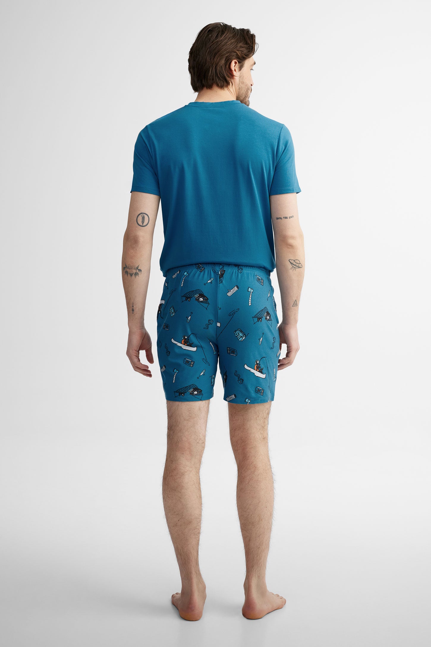 Short pyjama imprimé Moss, 2/40$ - Homme && BLEU MULTI