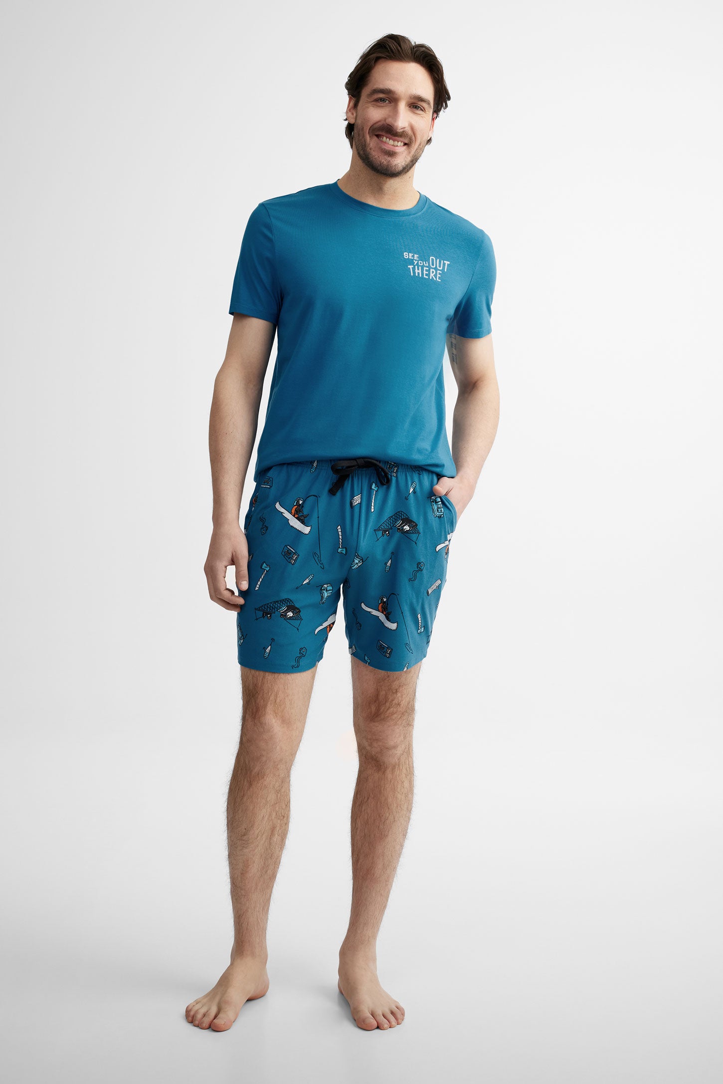 Short pyjama imprimé Moss, 2/40$ - Homme && BLEU MULTI