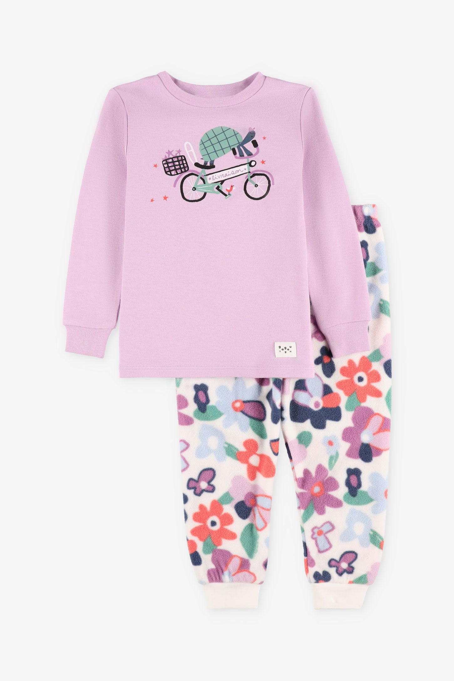 Pyjama 2-pièces Coton bio - Bébé fille && MAUVE PALE