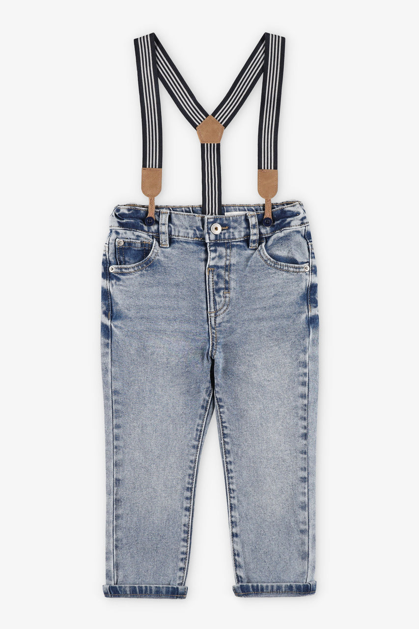 Suspenders Infant Boy Pants Slim Fit Jeans With Suspenders Baby Boy
