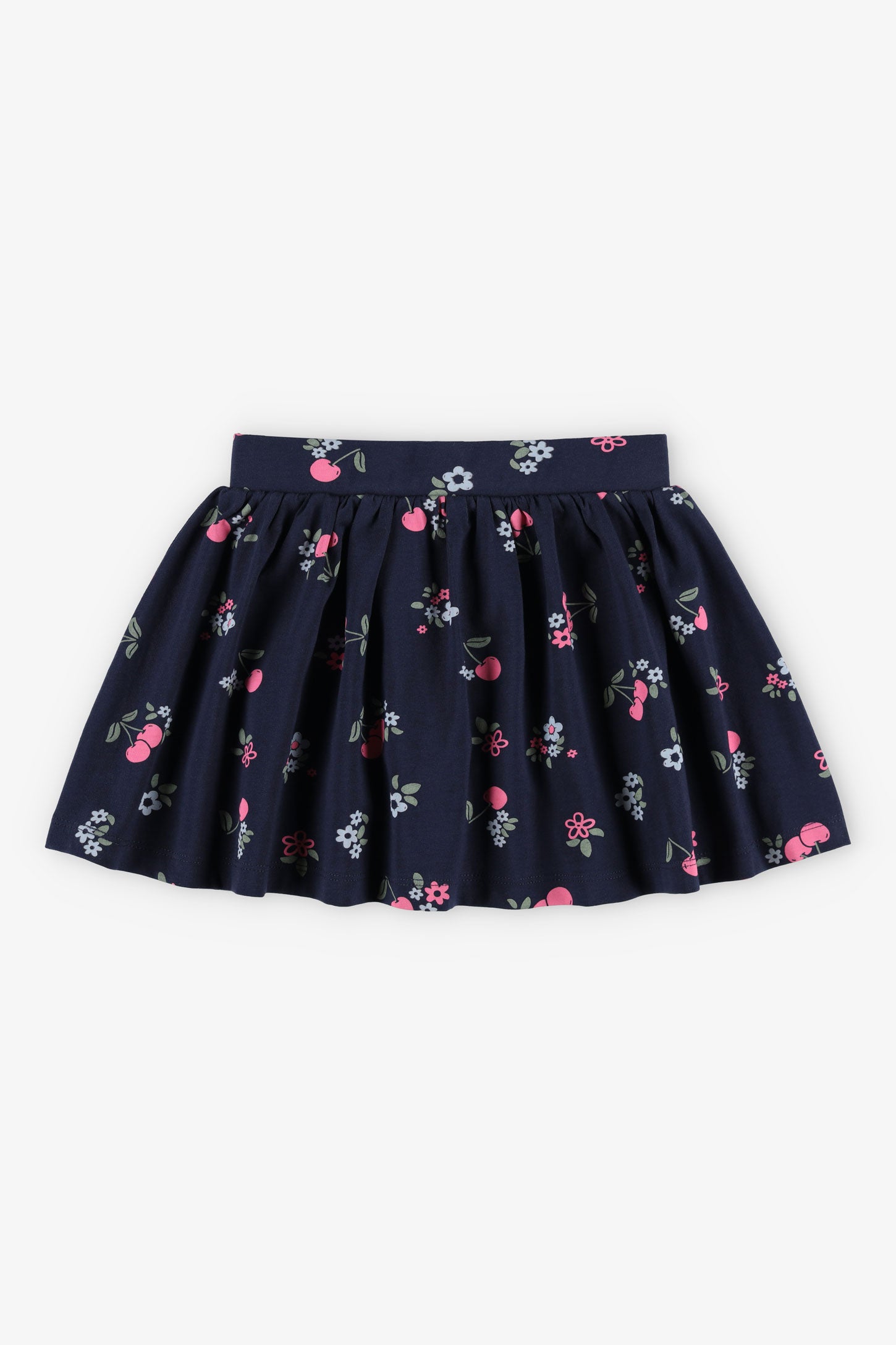 Jupe-short en coton - Enfant fille && BLEU MARINE MUL