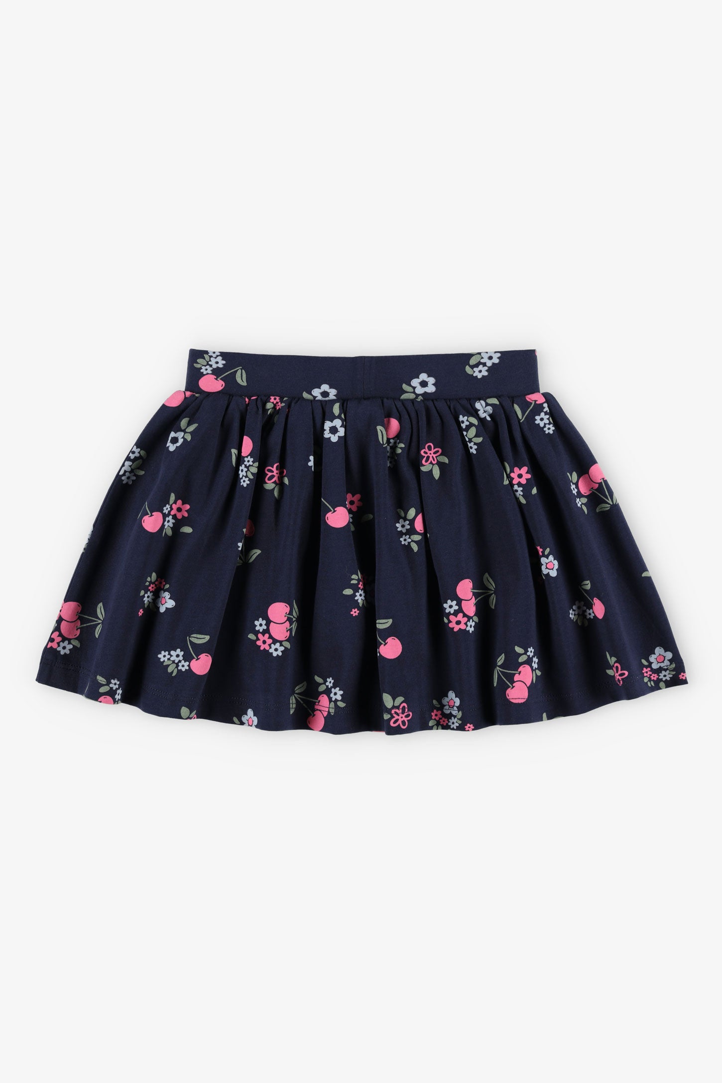 Jupe-short en coton - Enfant fille && BLEU MARINE MUL