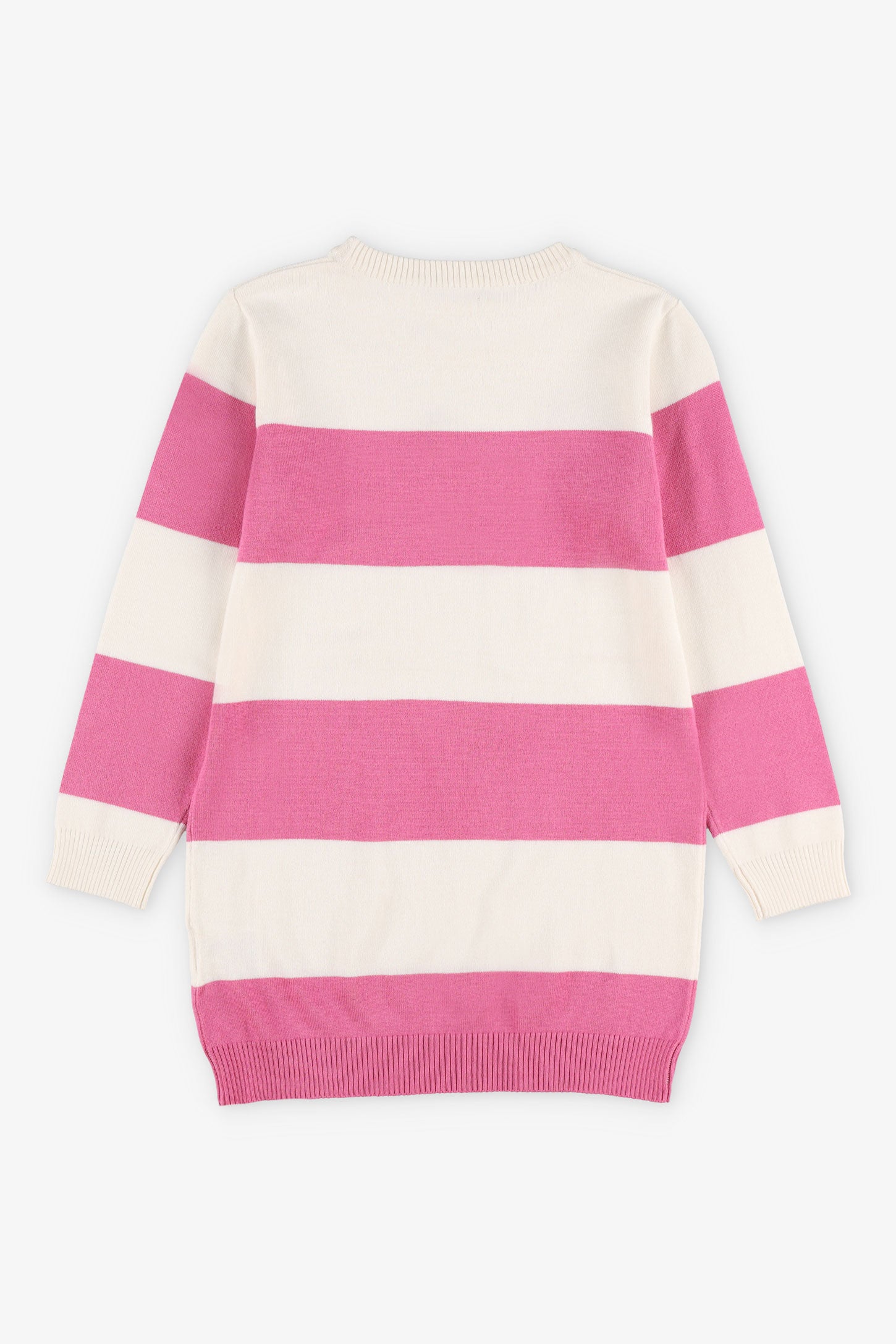 Robe manches longues en tricot - Enfant fille && ROSE MULTI
