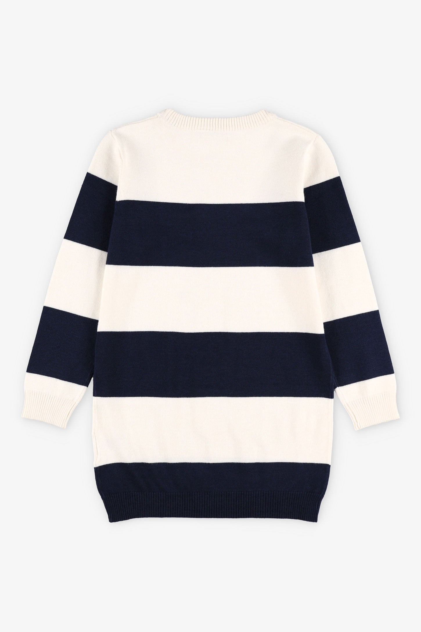 Robe manches longues en tricot - Enfant fille && BLEU MARINE MUL