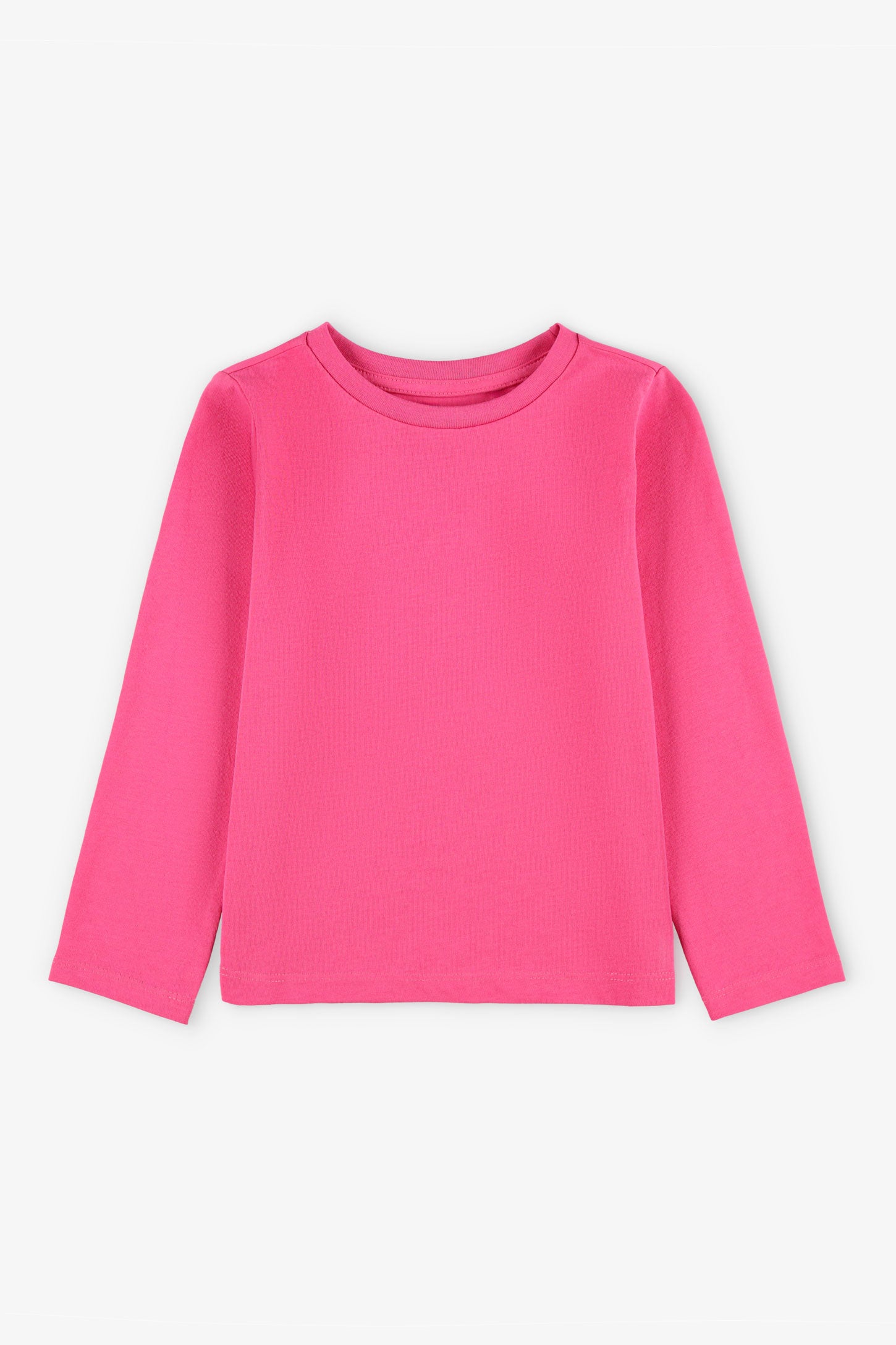 Chandail manches longues en coton - Enfant fille && ROSE FONCE