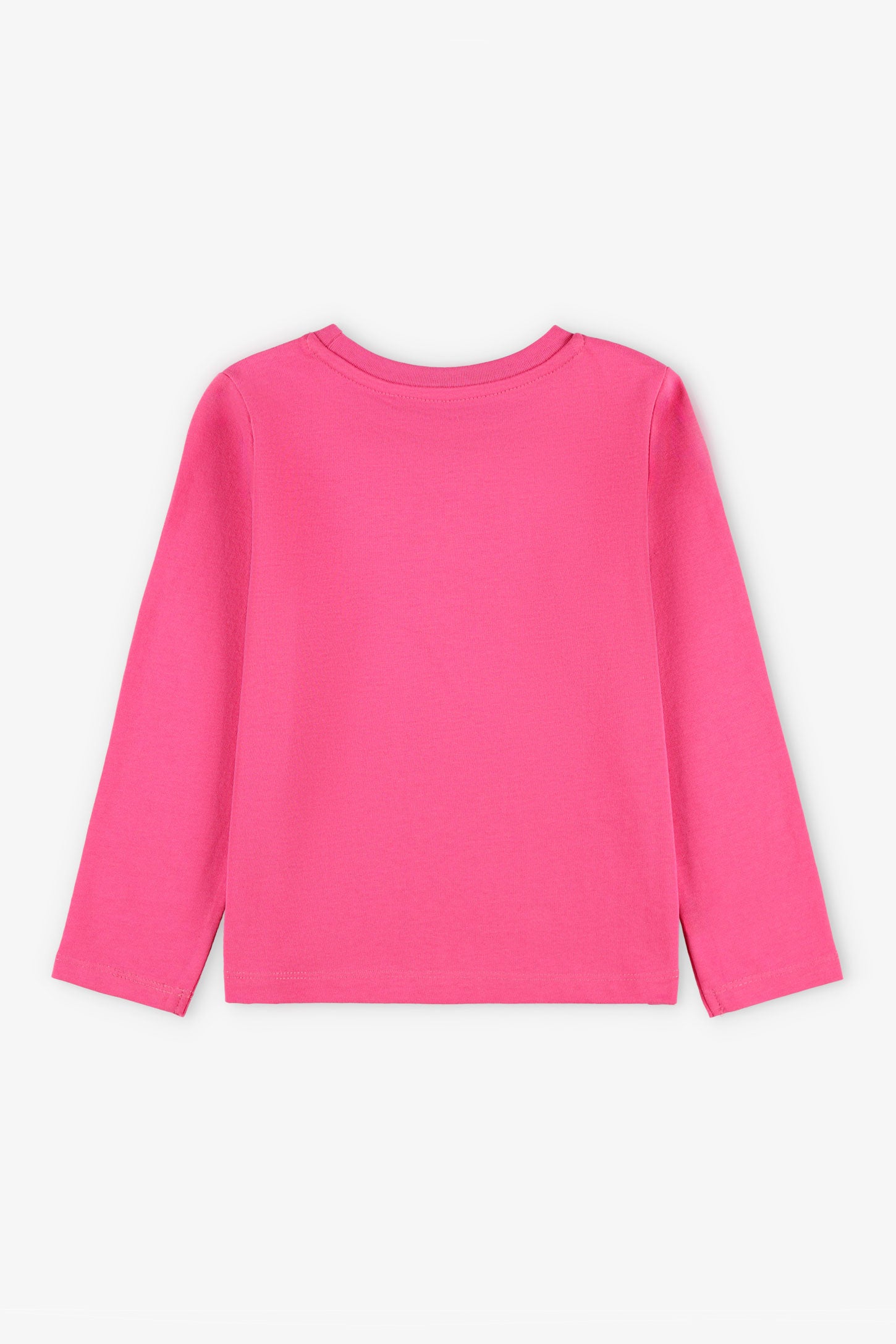 Chandail manches longues en coton - Enfant fille && ROSE FONCE