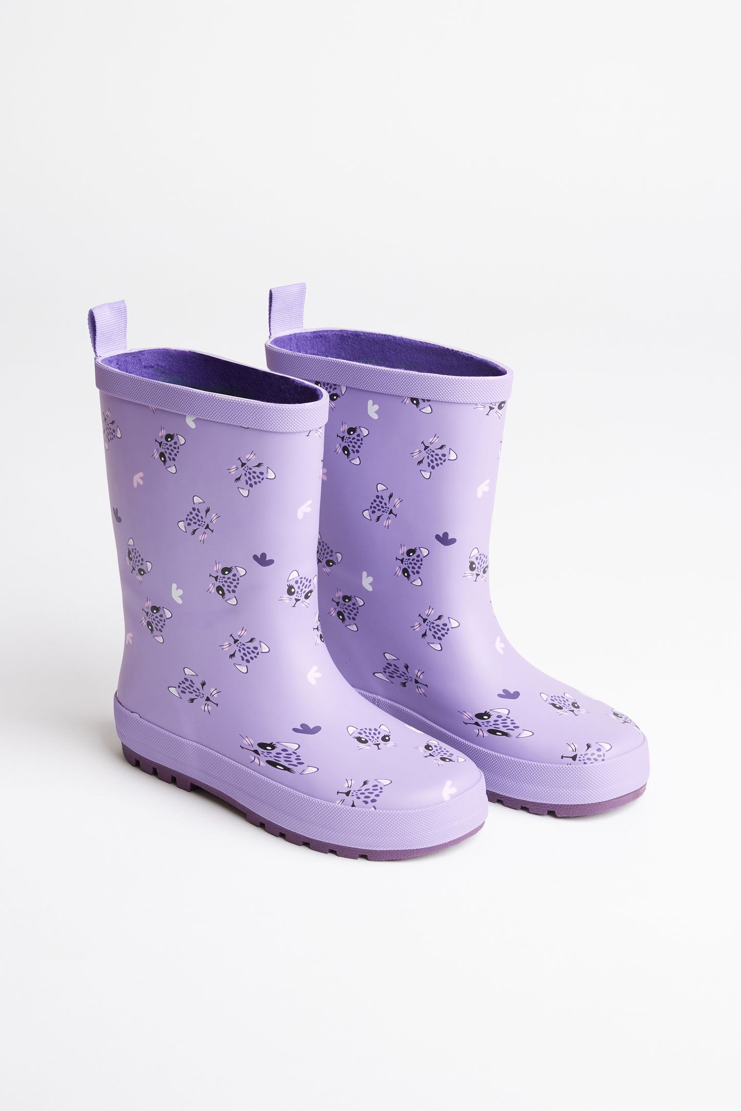 Bottes de pluie doublées en micropolar - Enfant fille && VIOLET
