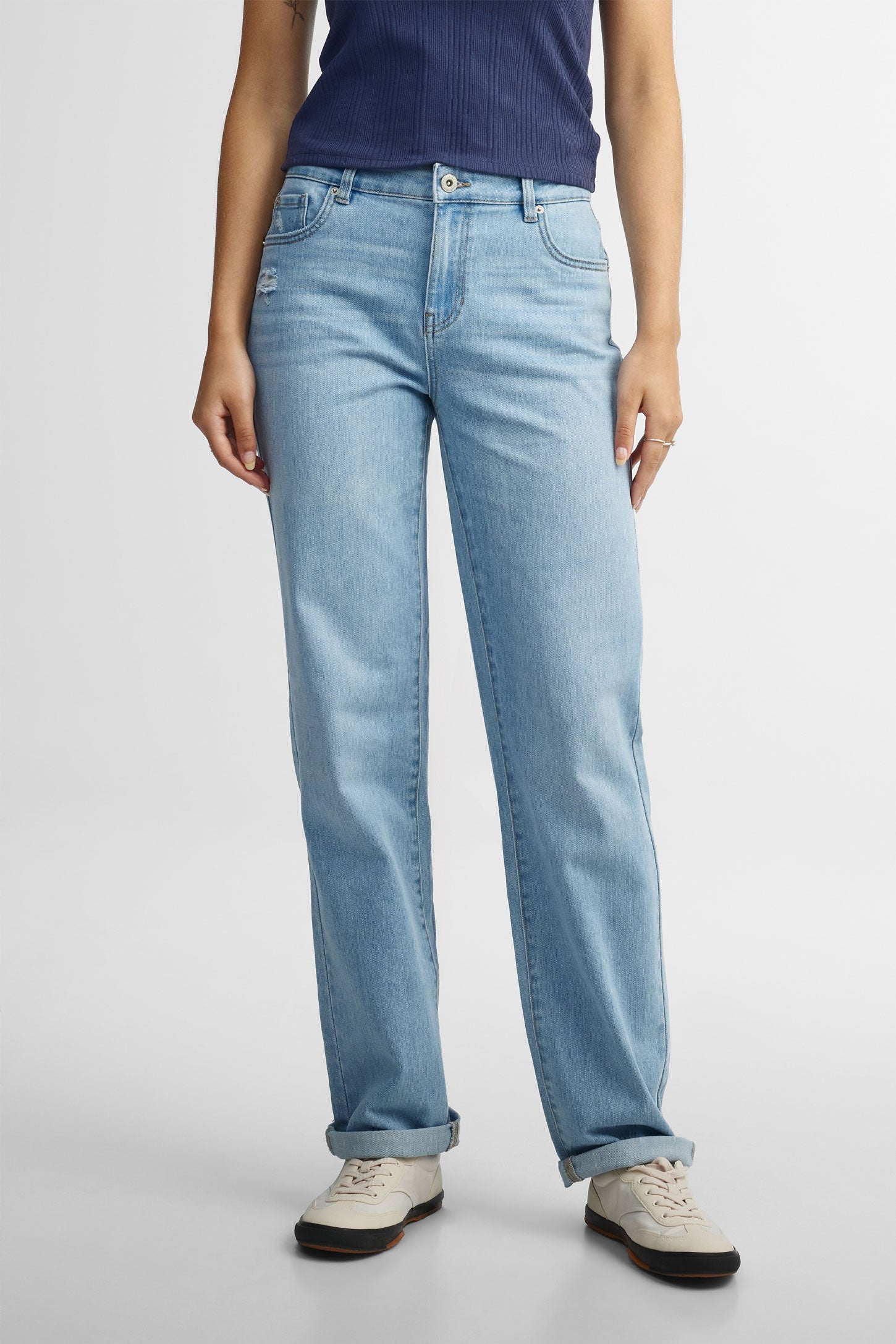 Jeans ''boyfriend'' ample - Femme && DENIM PALE
