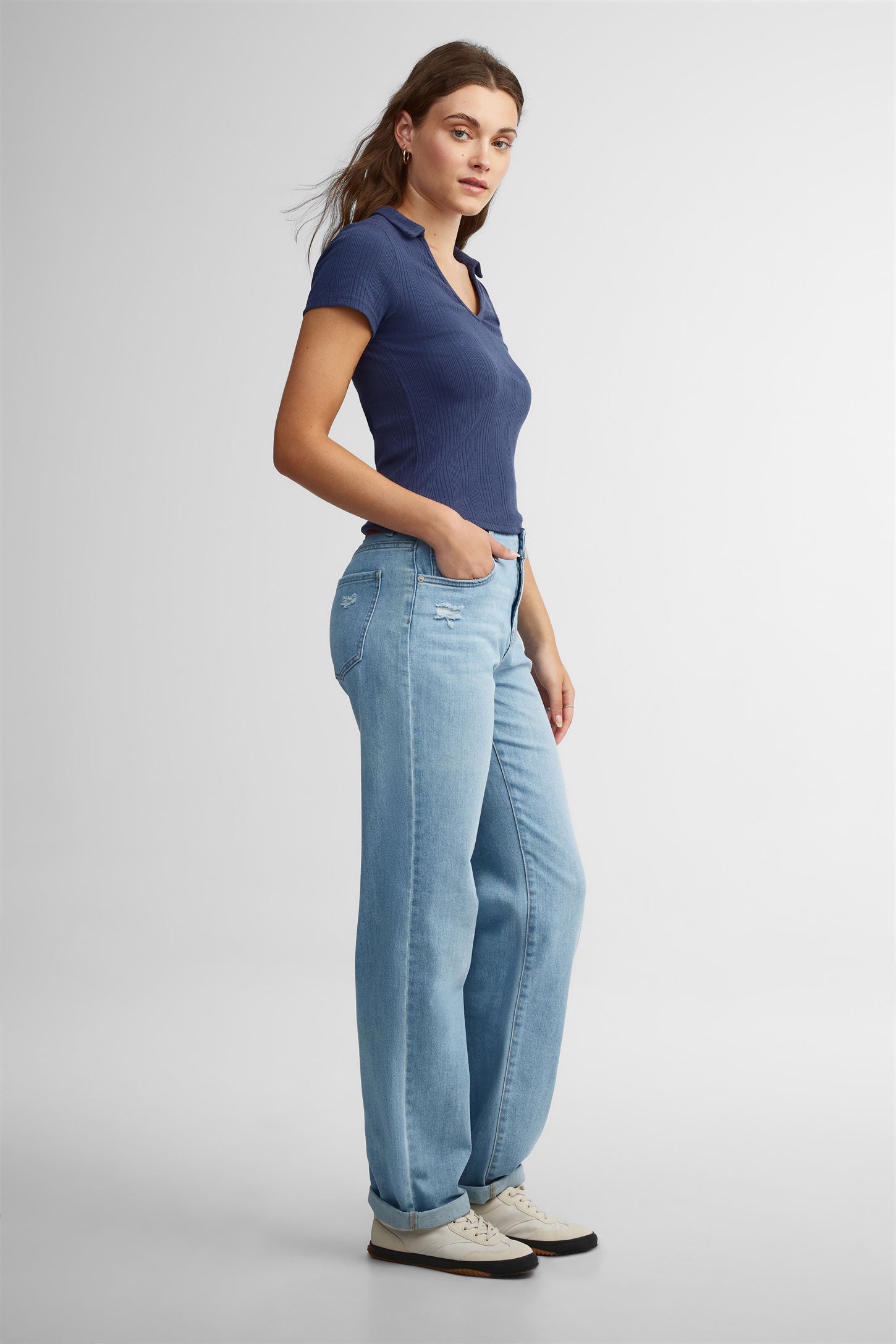 Jeans ''boyfriend'' ample - Femme && DENIM PALE