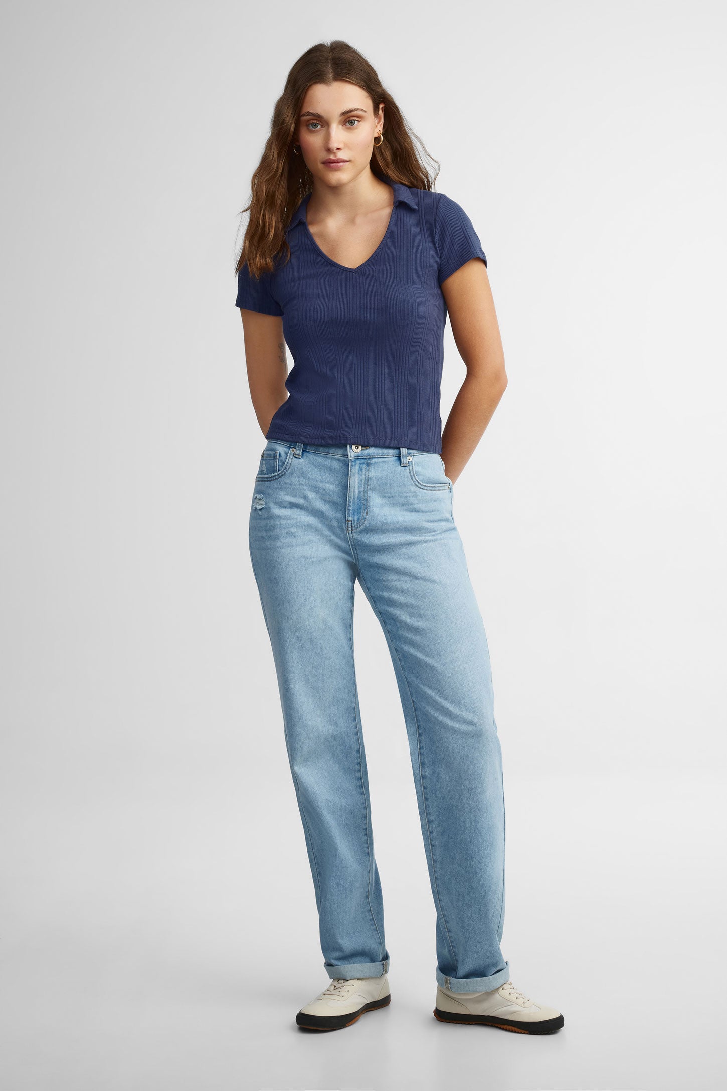 Jeans ''boyfriend'' ample - Femme && DENIM PALE