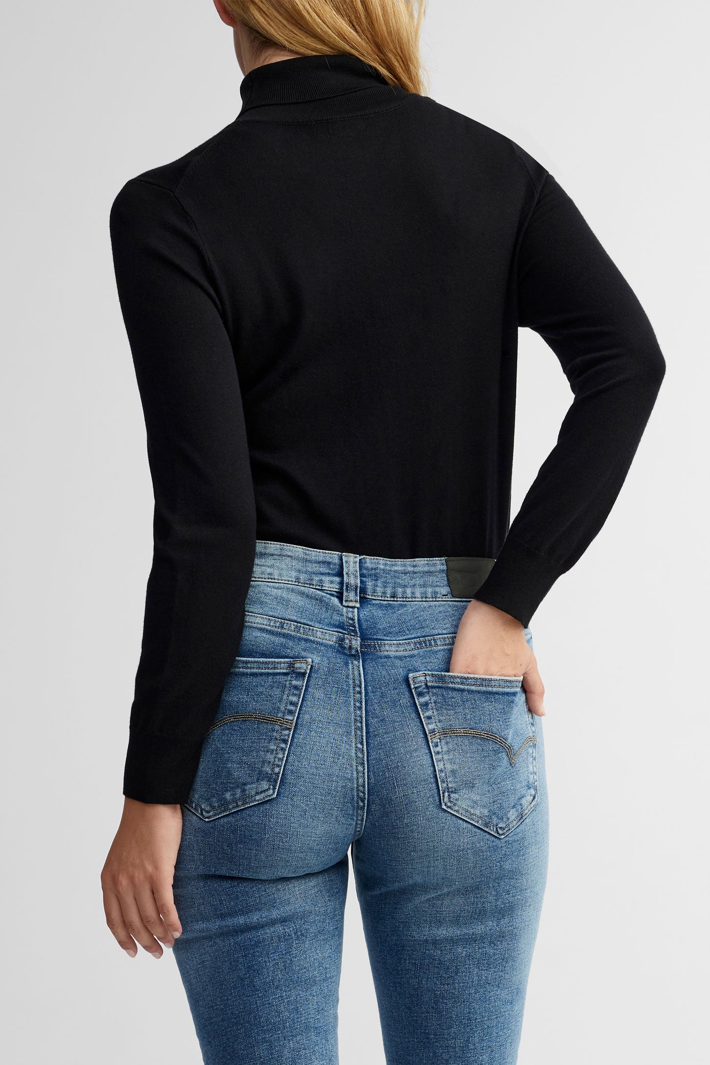 Jeans taille basse coupe ajustée - Femme && DENIM PALE