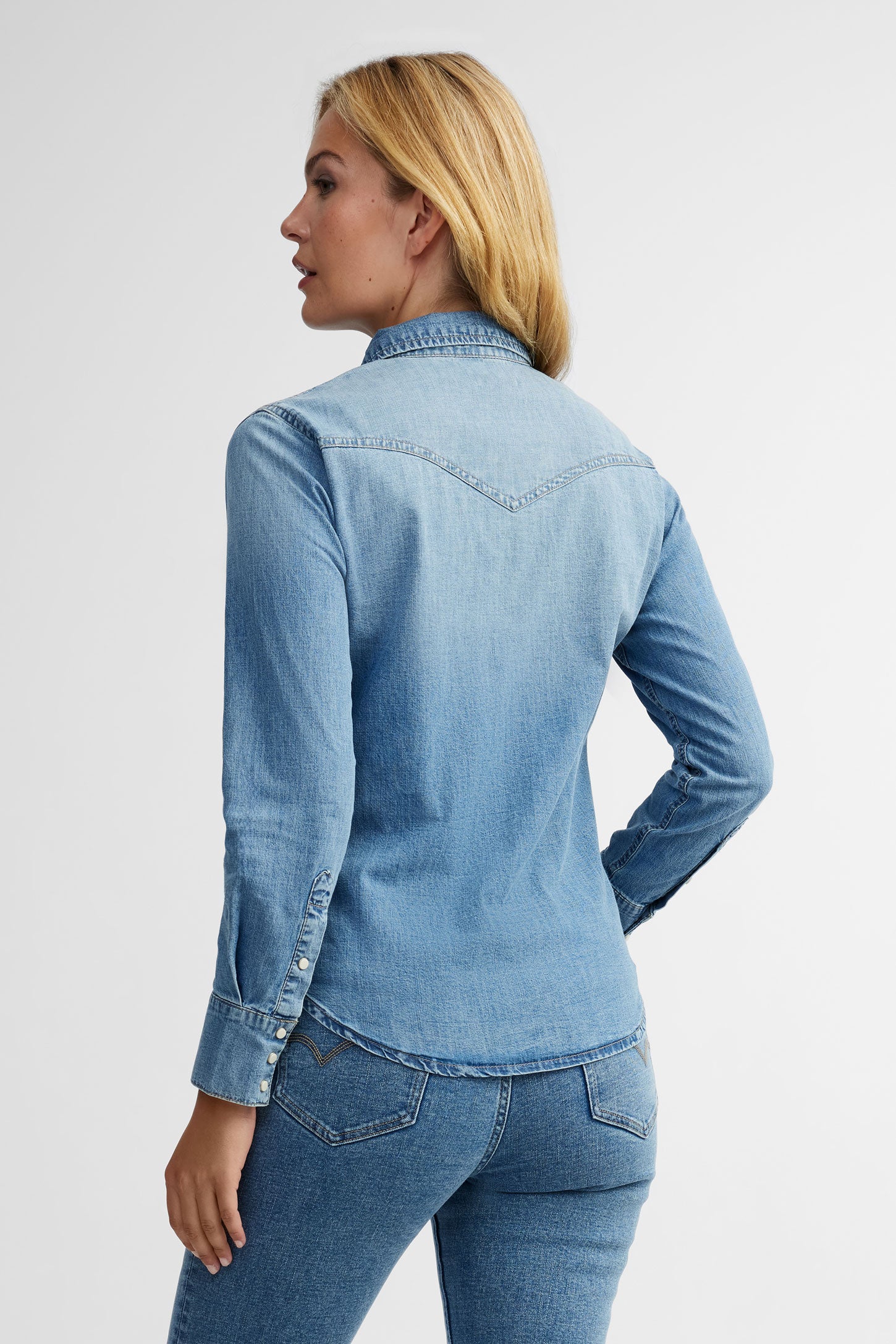 Chemisier en jeans - Femme && DENIM MOYEN
