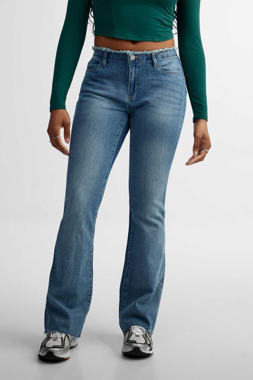 Pantalon Jean Femme Large Taille Basse Jean Large Taille Basse - Main Image