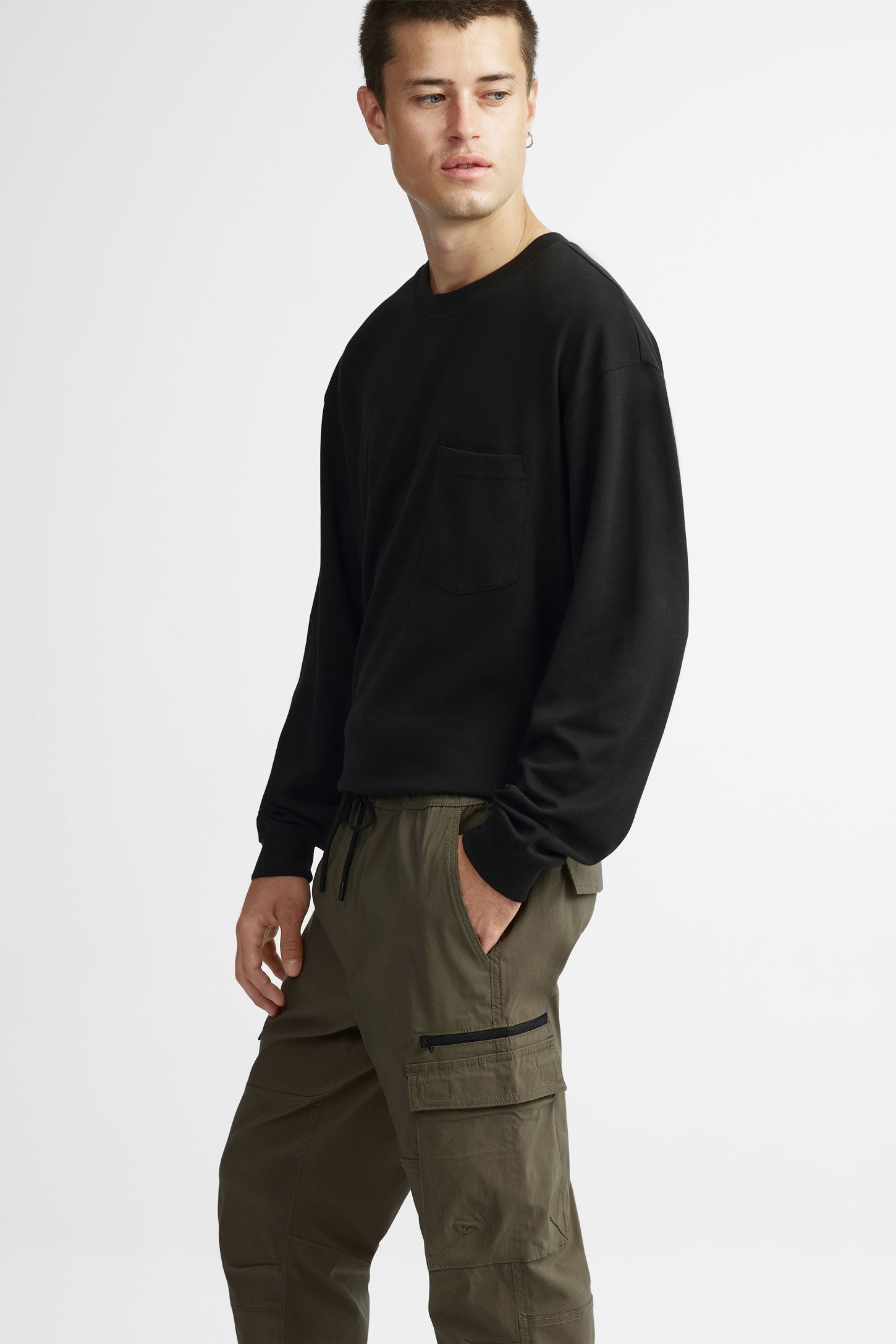 Pantalon jogger cargo en popeline - Homme && KAKI