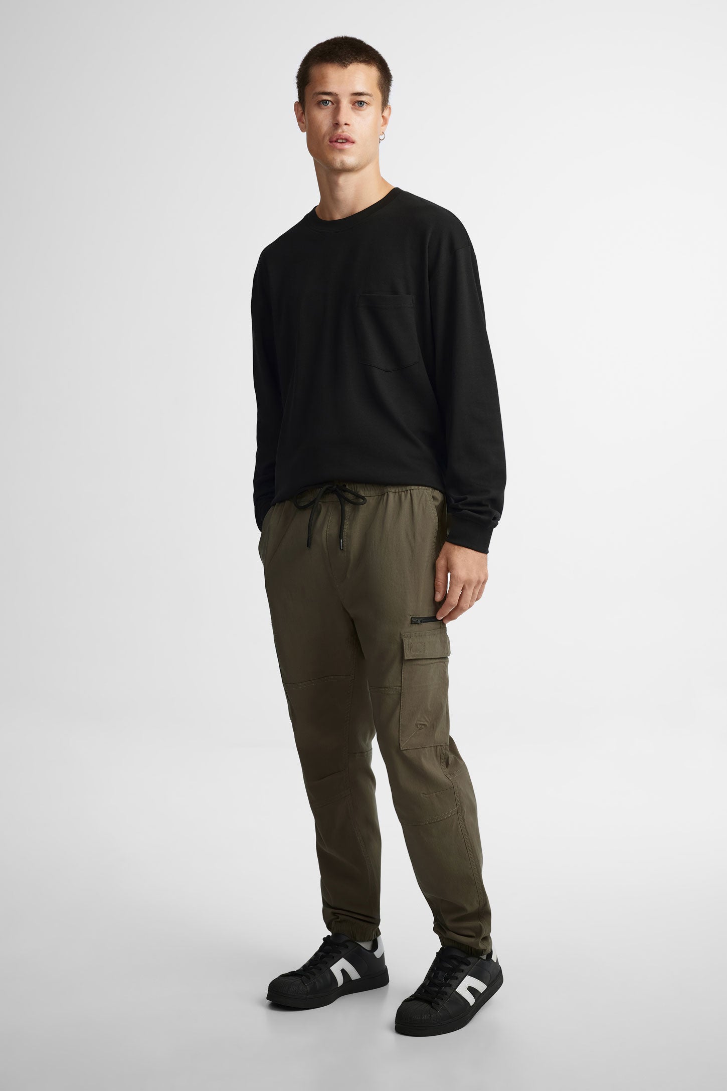 Pantalon jogger cargo en popeline - Homme && KAKI