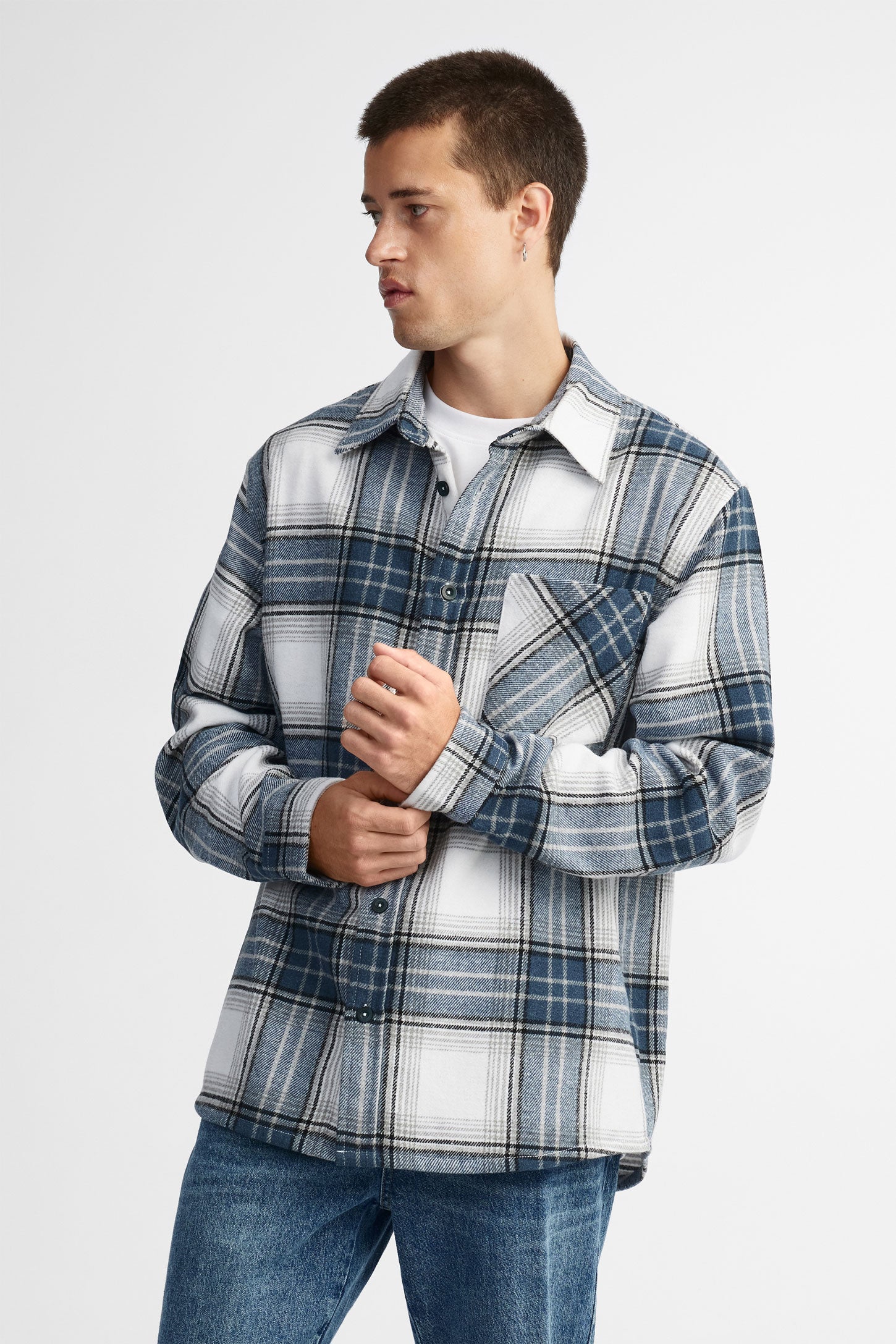 Surchemise en flanelle - Homme && BLEU MULTI