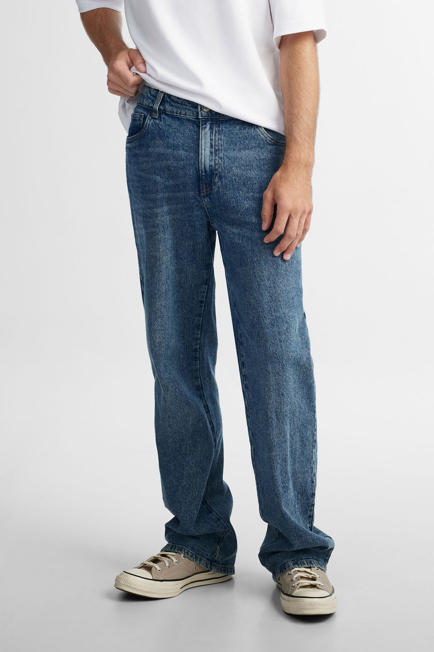 Jeans coupe ''Baggy'' - Homme && DENIM MOYEN