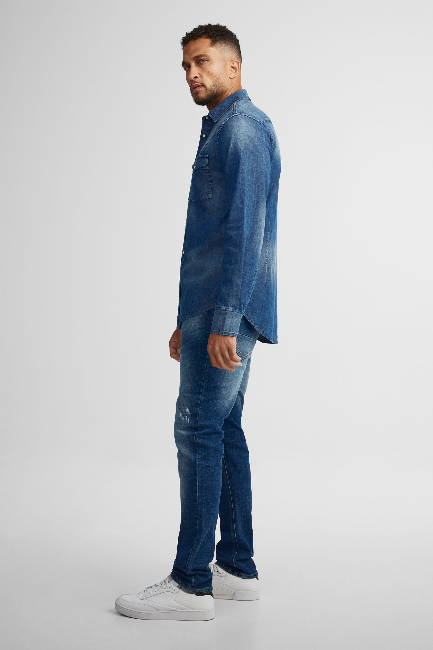Chemise en jeans western - Homme && DENIM MOYEN