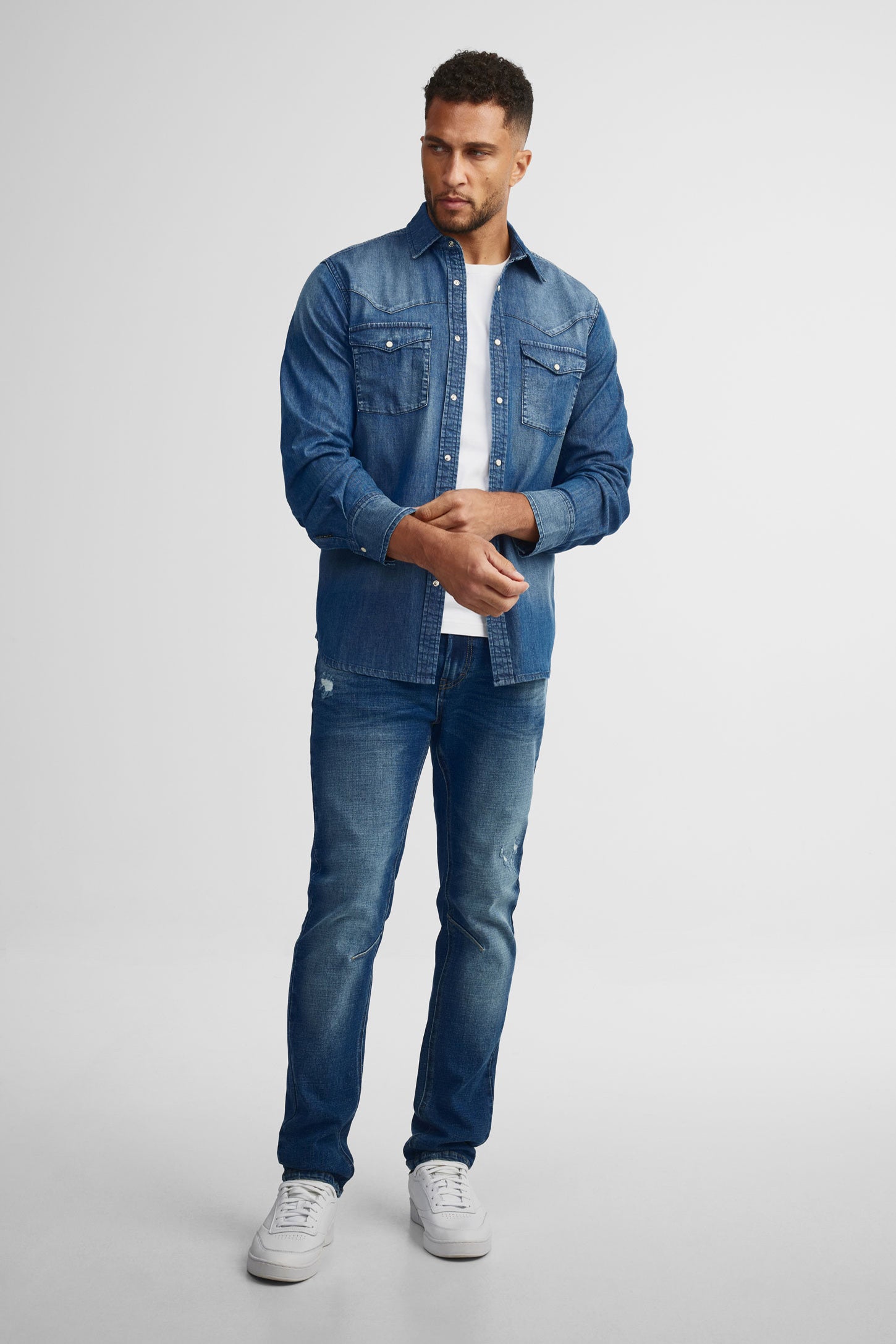 Chemise en jeans western - Homme && DENIM MOYEN