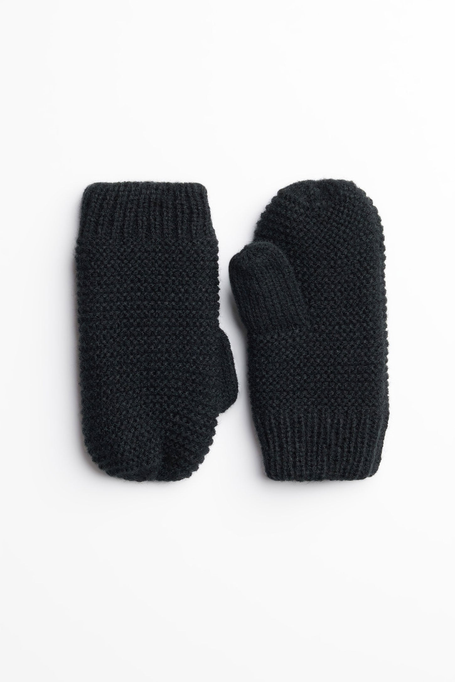 Mitaines en tricot doublées - Bébé fille && NOIR