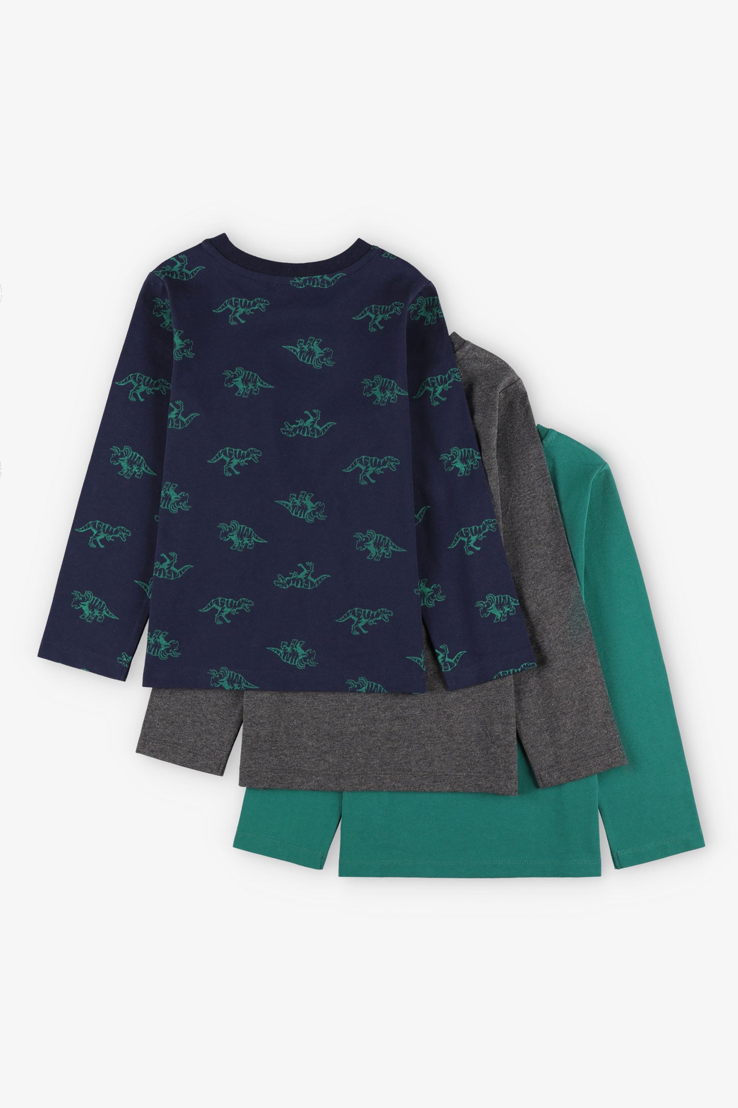 Lot de 3 chandails manches longues en coton - Enfant garçon && BLEU MARINE MUL
