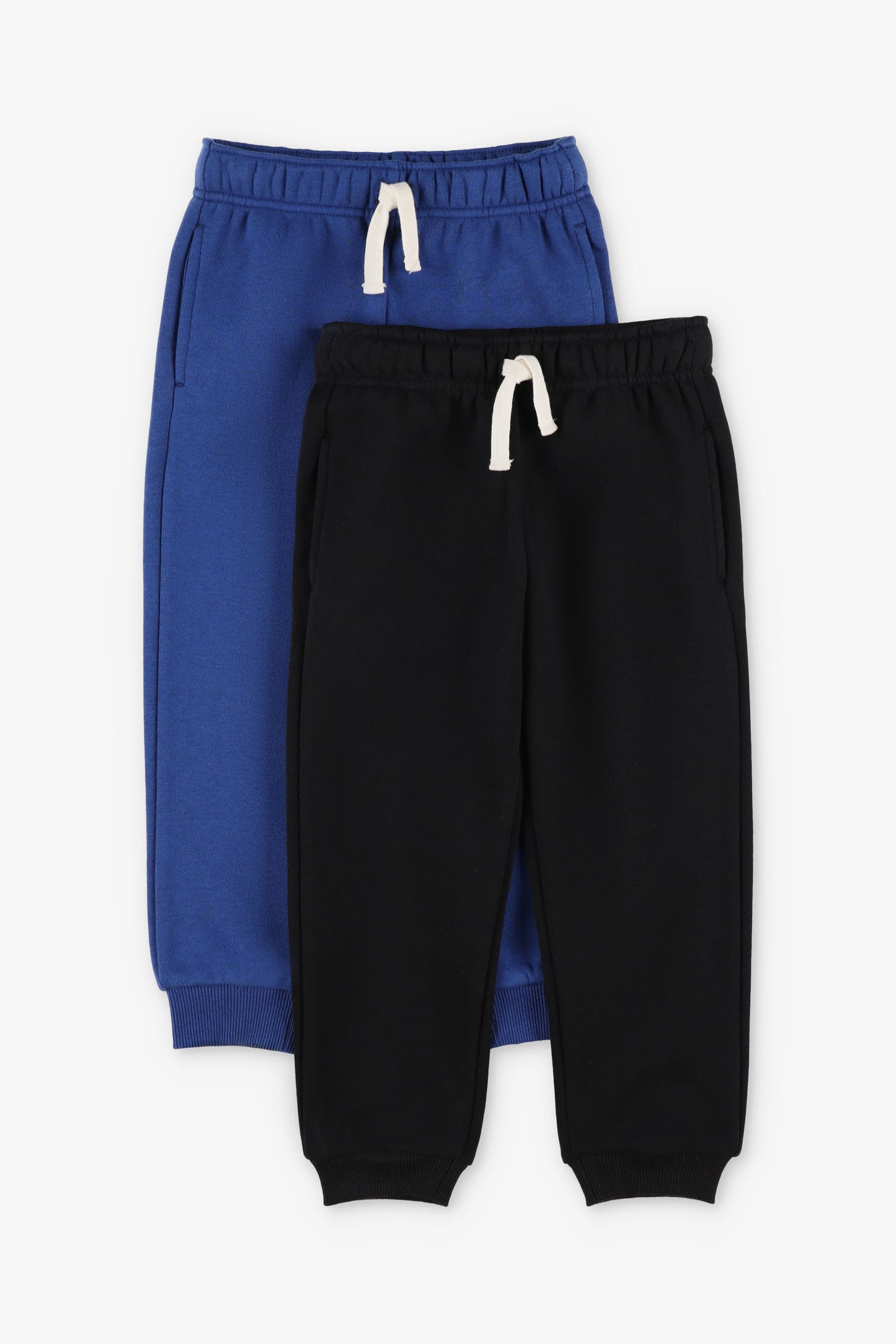 Lot de 2 pantalons jogger coton ouaté - Enfant garçon && NOIR