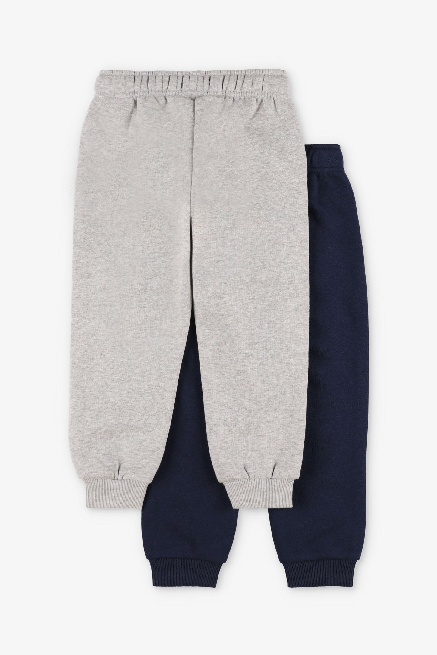 Lot de 2 pantalons jogger coton ouaté - Enfant garçon && BLEU MARINE