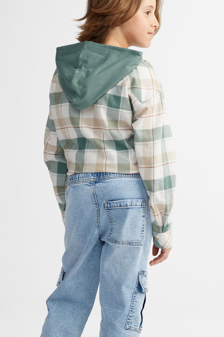Jeans cargo taille élastique - Ado garçon && BLEU PALE