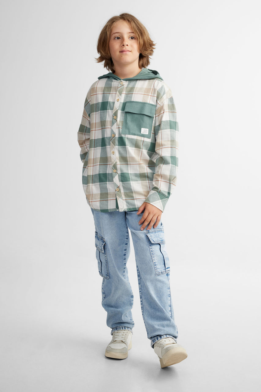 Jeans cargo taille élastique - Ado garçon && BLEU PALE