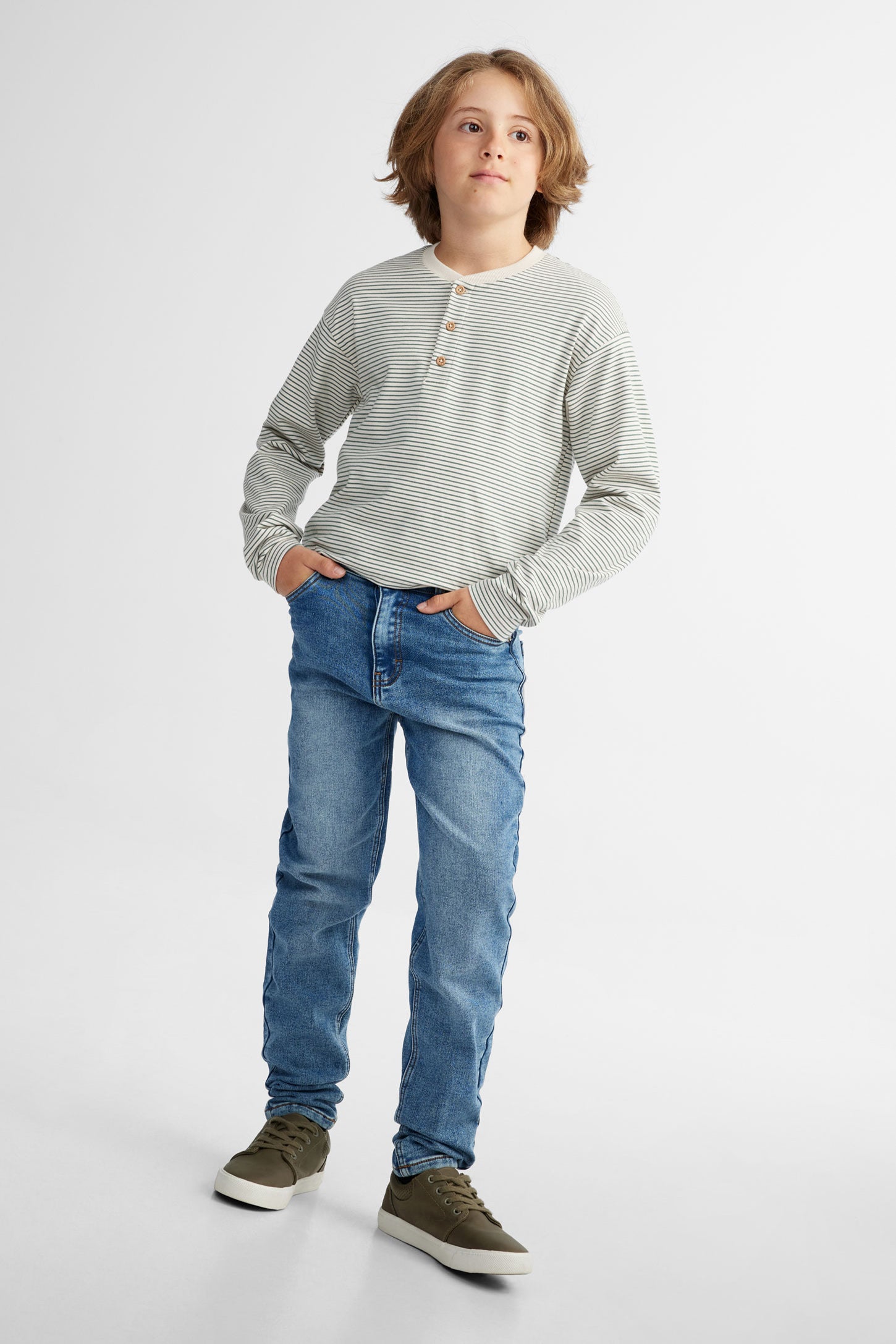 Jeans coupe ajustée - Ado garçon && BLEU