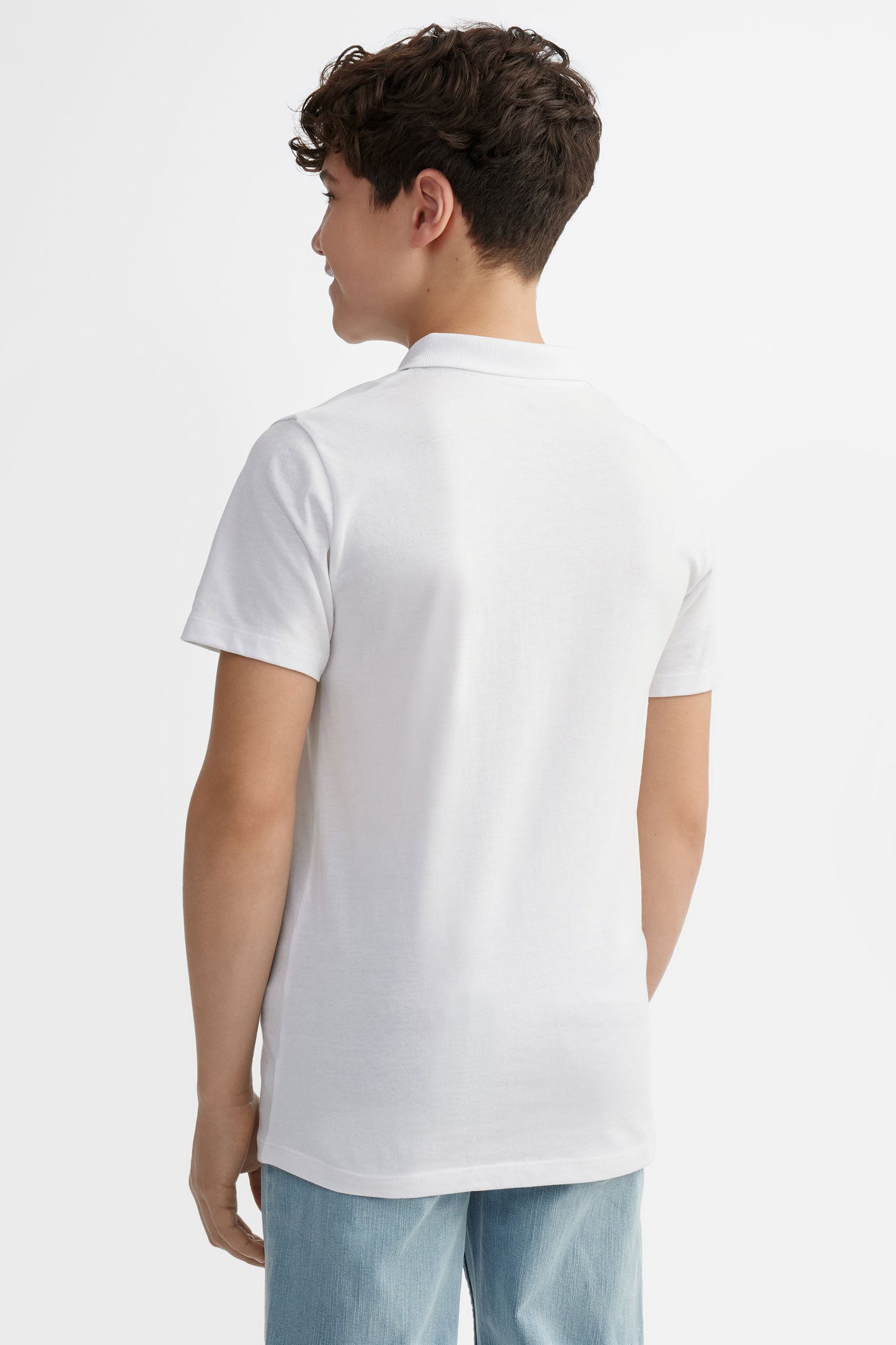 Polo manches courtes en coton - Ado garçon && BLANC