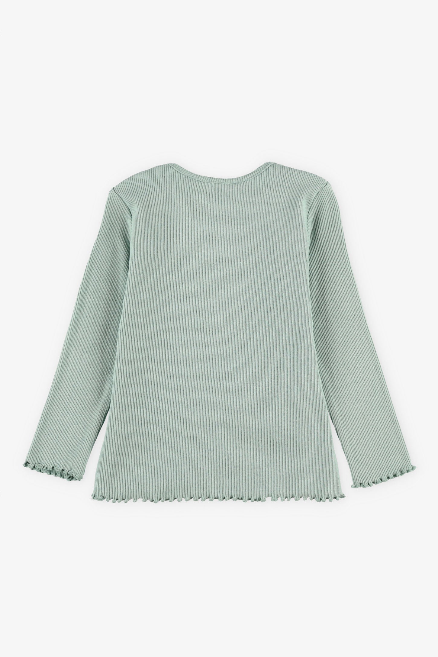Chandail côtelé finitions laitue, 2T-3T - Bébé fille && VERT