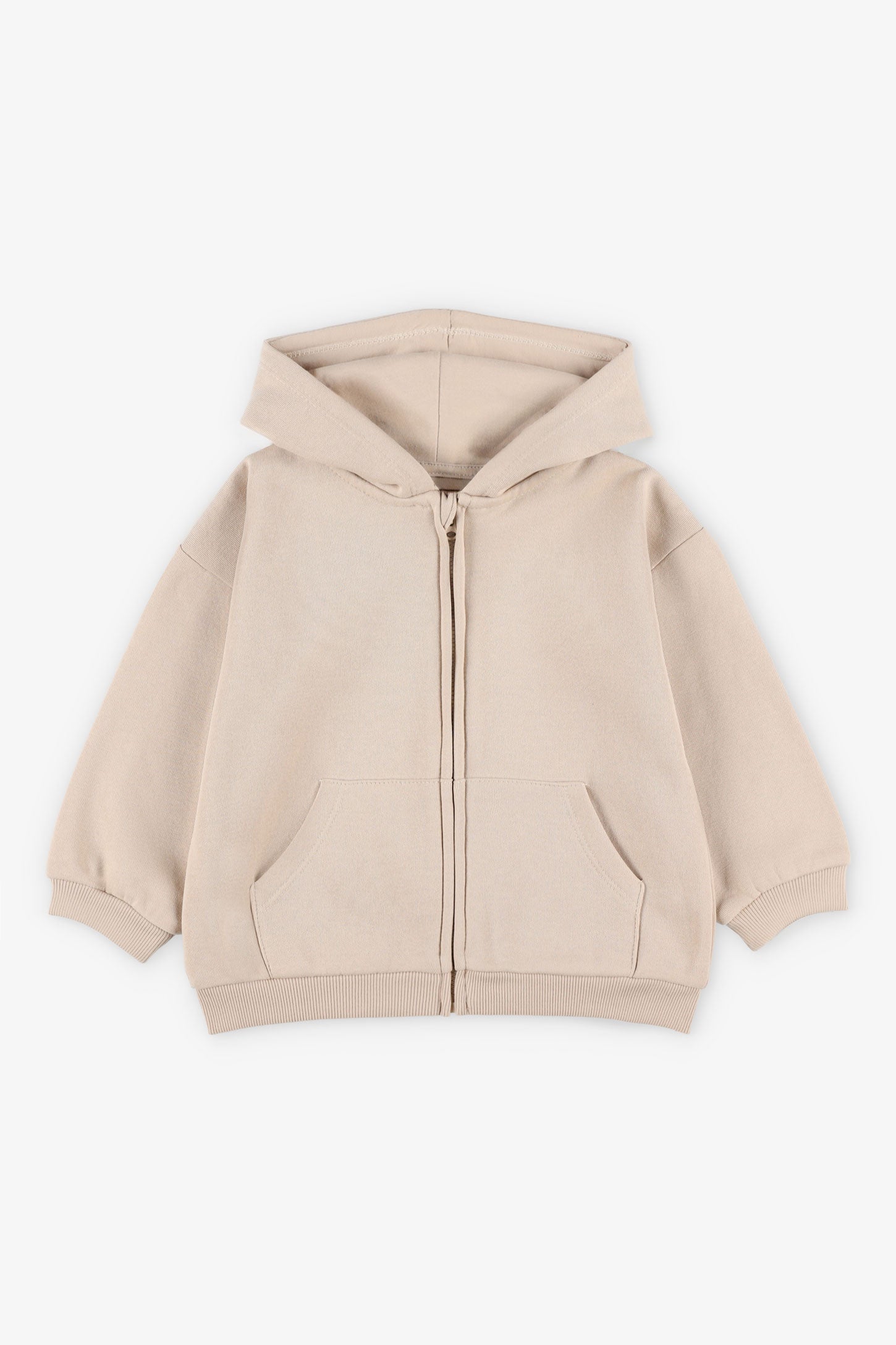 Veste à capuchon coton ouaté - Bébé fille && BEIGE