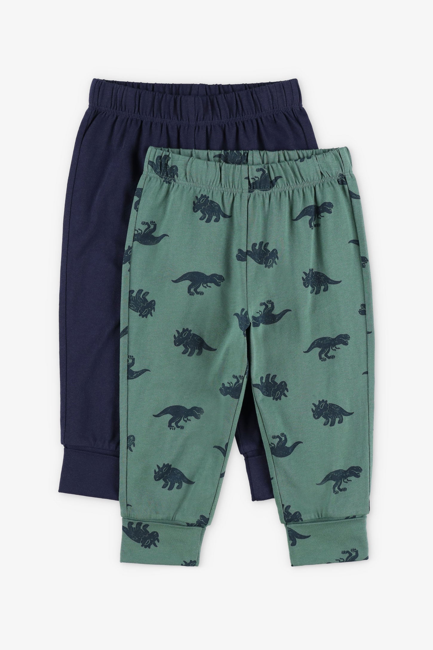 Lot de 2 pantalons évolutifs en coton - Bébé garçon && VERT/MULTI