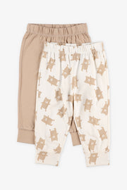 Lot de 2 pantalons évolutifs en coton, 2T-3T - Bébé garçon && BLANC MULTI