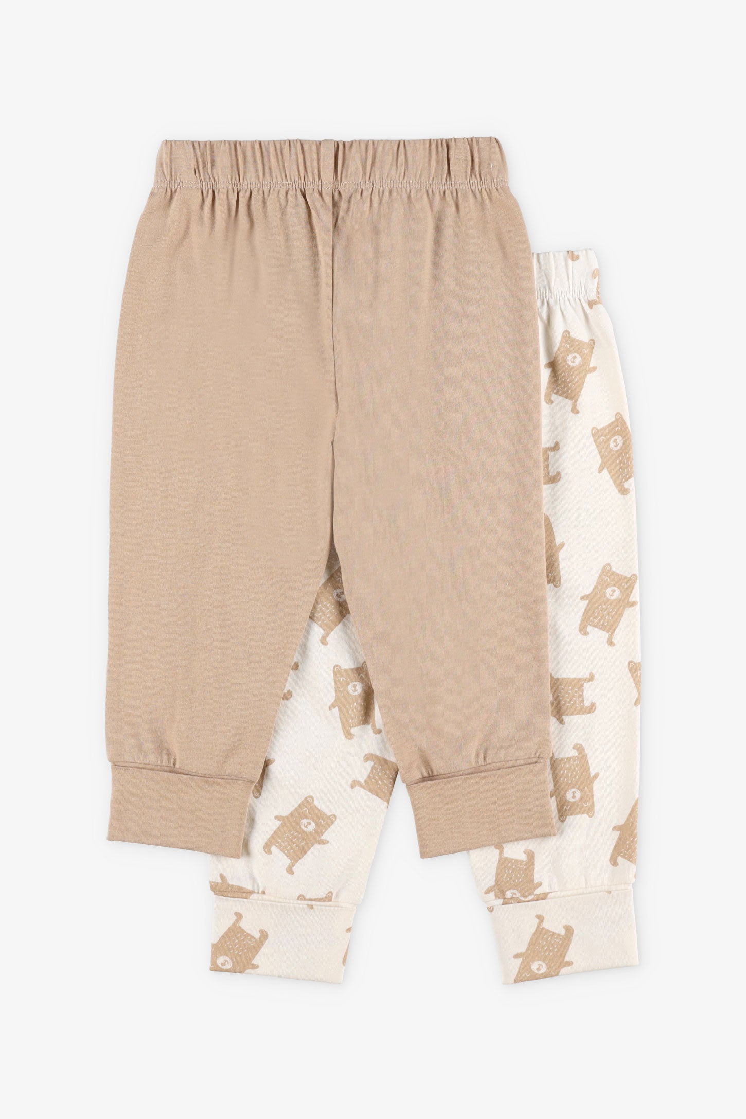 Lot de 2 pantalons évolutifs en coton, 2T-3T - Bébé garçon && BLANC MULTI