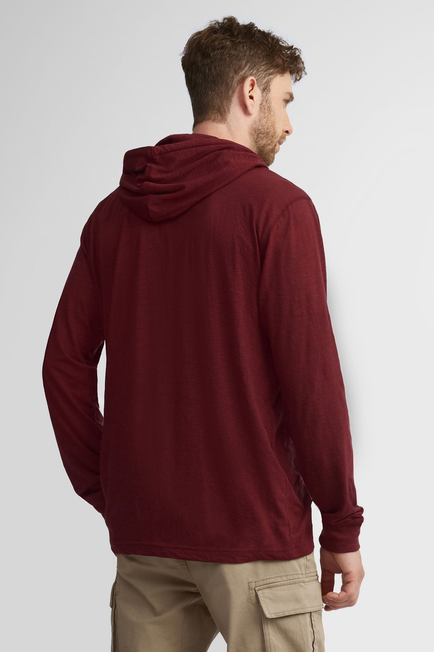 Chandail à capuchon en coton - Homme && MARRON