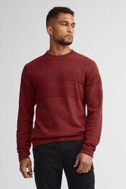 Chandail col rond tricot - Homme && ROUGE