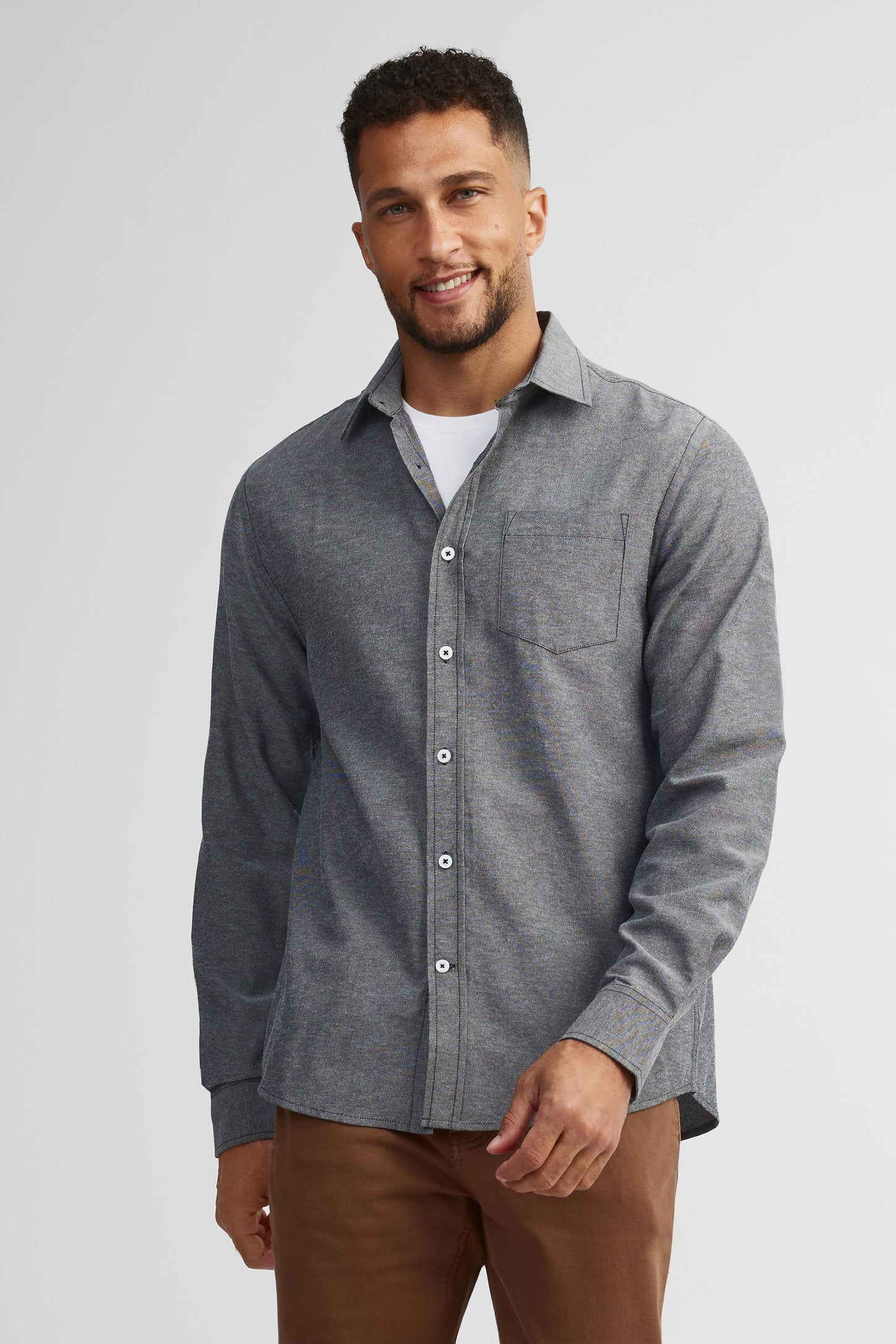 Chemise coupe régulière coton - Homme && NOIR