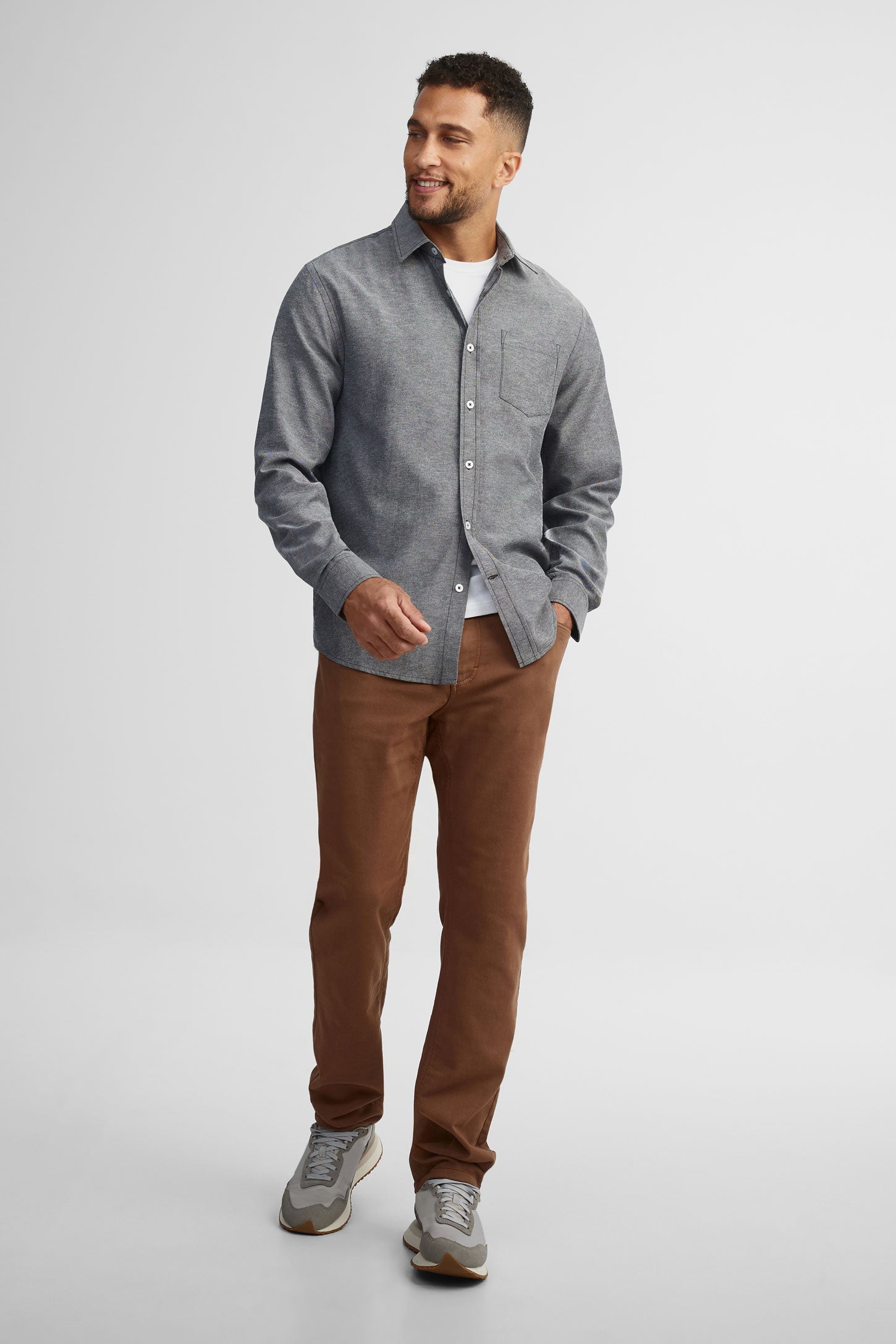 Chemise coupe régulière coton - Homme && NOIR