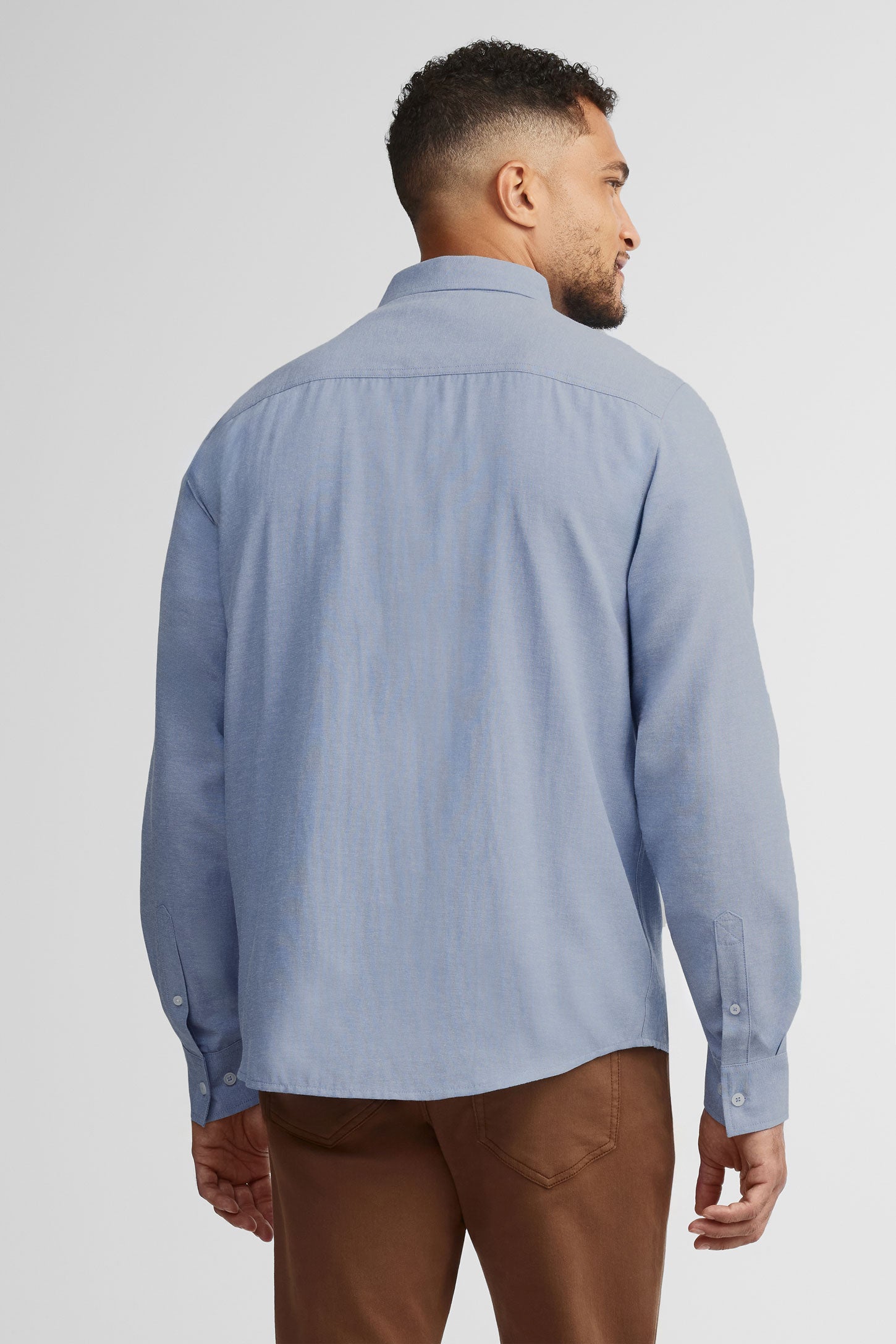 Chemise coupe régulière coton - Homme && BLEU